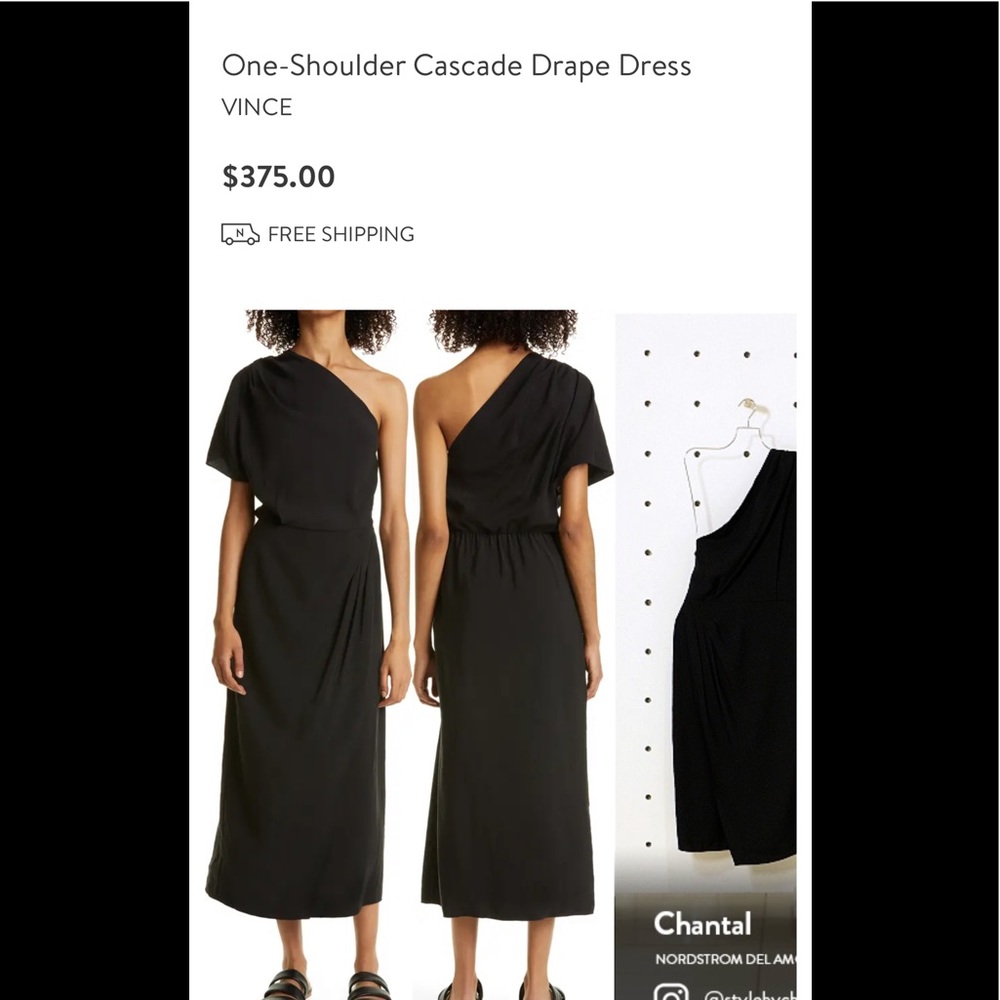 Vince asymmetric one shoulder little black dress